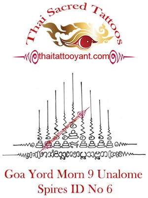 Goa Yord Morn 9 Unalome Spires Thai Tattoo Yants ID No 6