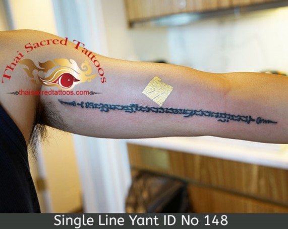 Single Line Sak Yant Thai Tattoo