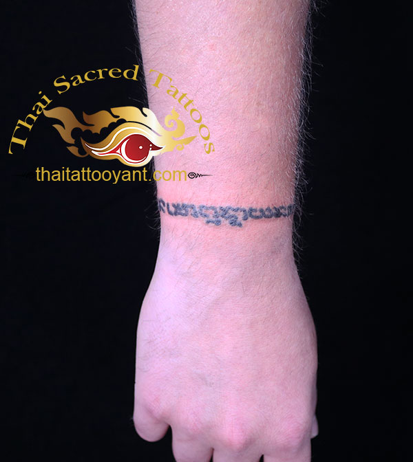 Wrist Single Line Thai Yant Tattoo