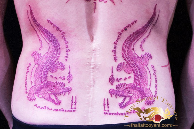 Twin Crocodiles Thai tattoo