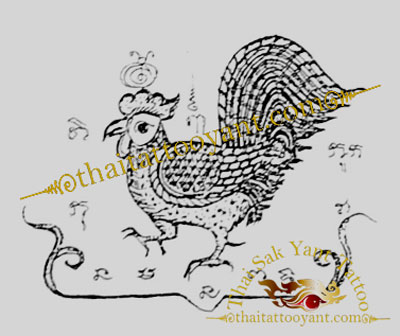 Cockerel Rooster Bird Thai Tattoo Sak Yant Design 15