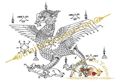 Mythical Bird Thai Tattoo Sak Yant Design 14