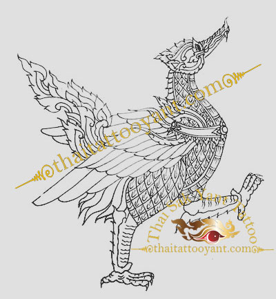 Mythical Bird Thai Tattoo Sak Yant Design 16