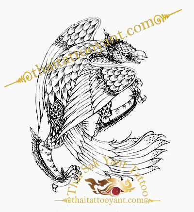 Mythical Bird Thai Tattoo Sak Yant Design 9