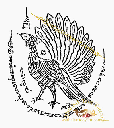 Peacock Bird Thai Tattoo Sak Yant Design 4