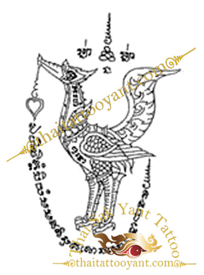 Mythical Bird Thai Tattoo Sak Yant Design Pa Ya Hong Tong Hongkoo