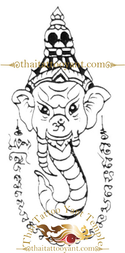 Ganesh Elephant God Thai Tattoo Sak Yant Design