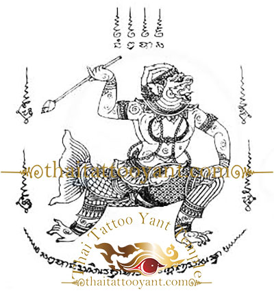 Hanuman God Thai Tattoo Sak Yant Design