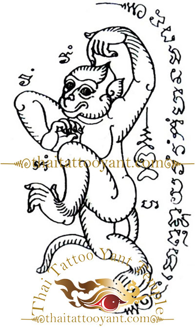 Monkey Ling Thai Tattoo Sak Yant Design