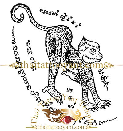 Monkey Ling Thai Tattoo Sak Yant Design