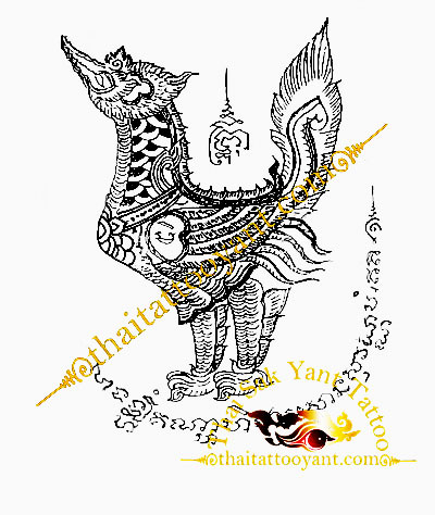 Mythical Bird Thai Sak Yant Tattoo Design