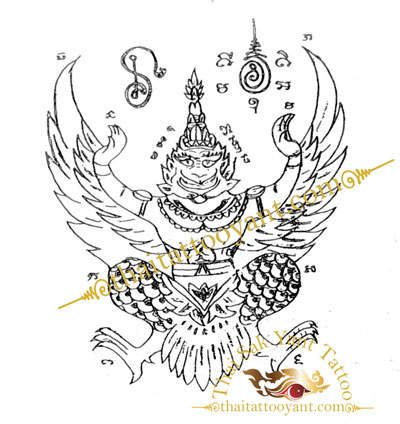 Mythical Bird Thai Tattoo Sak Yant Design