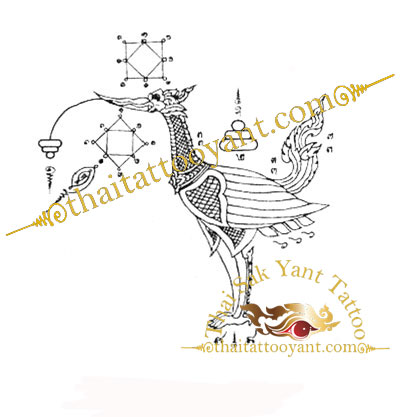 Mythical Bird Thai Tattoo Sak Yant Design