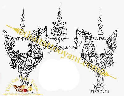 Pa Ya Hong Tong Twin Hongkoo Nok Thai Tattoo Sak Yant Design