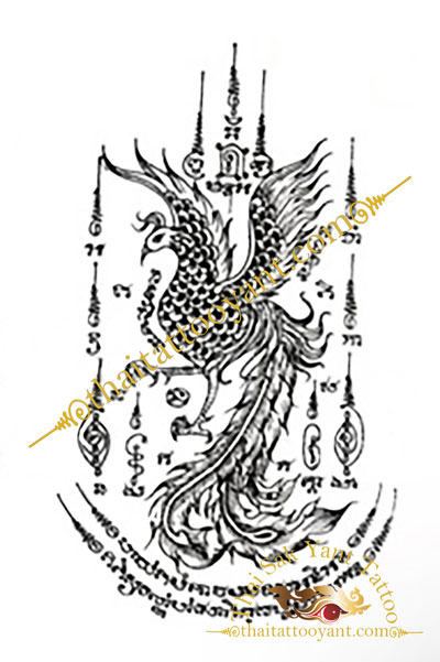 Pheasant Phaya Bird Thai Tattoo Sak Yant Design