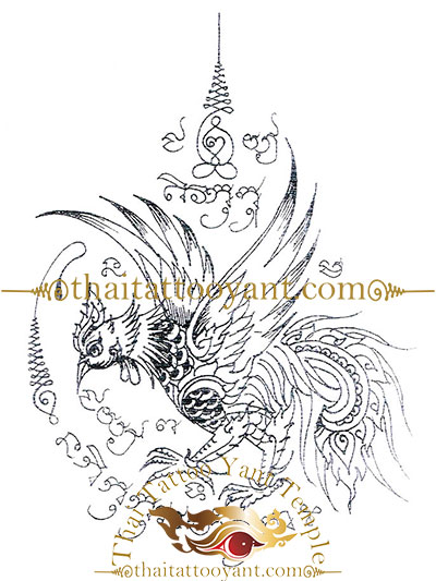 Single Bird Nok Thai Tattoo Sak Yant Design