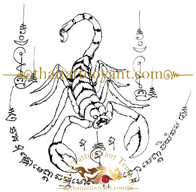 Scorpion Sak Thai Yant Tattoo Design