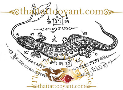 gecko or Jingjok Sak Yant Thai Tattoo Design