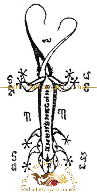 gecko or Jingjok Sak Yant Thai Tattoo Design