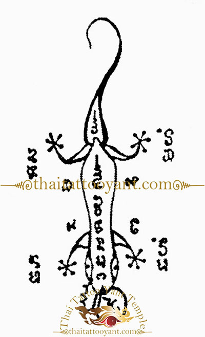 gecko or Jingjok Sak Yant Thai Tattoo Design