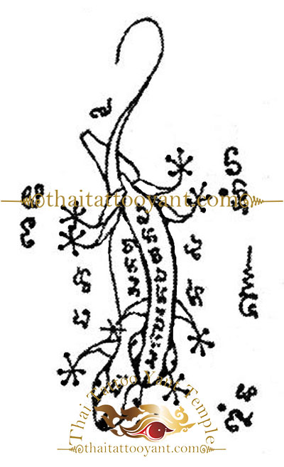 gecko or Jingjok Sak Yant Thai Tattoo Design