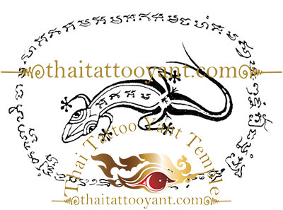 gecko or Jingjok Sak Yant Thai Tattoo Design