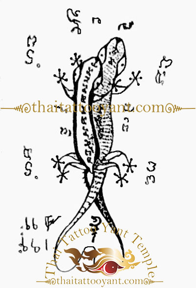 gecko or Jingjok Sak Yant Thai Tattoo Design