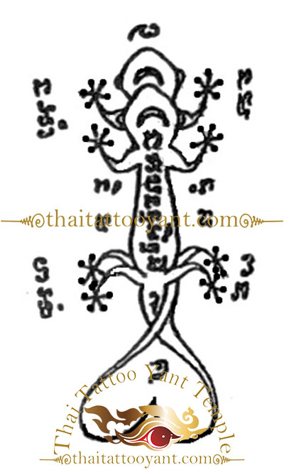 gecko or Jingjok Sak Yant Thai Tattoo Design