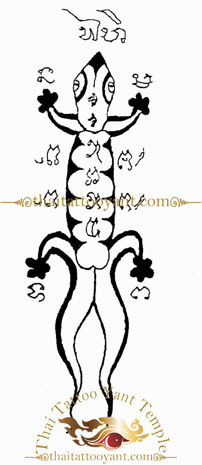 gecko or Jingjok Sak Yant Thai Tattoo Design