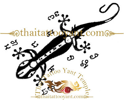 gecko or Jingjok Sak Yant Thai Tattoo Design