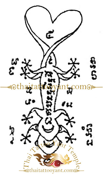 gecko or Jingjok Sak Yant Thai Tattoo Design