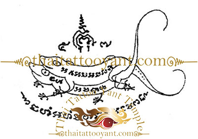 gecko or Jingjok Sak Yant Thai Tattoo Design