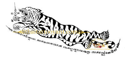 Sak Yant Flying Tiger Tattoo Design