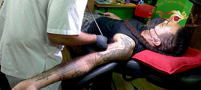 Full Arm Sak Yant Thai Tattoo