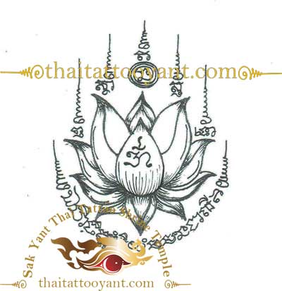 Dok Bua Thong Golden Lotus Flower Yant Thai Tattoo 4