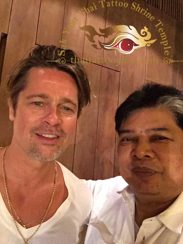 Brad Pitt with Grand Master Ajarn Noo Kanpai