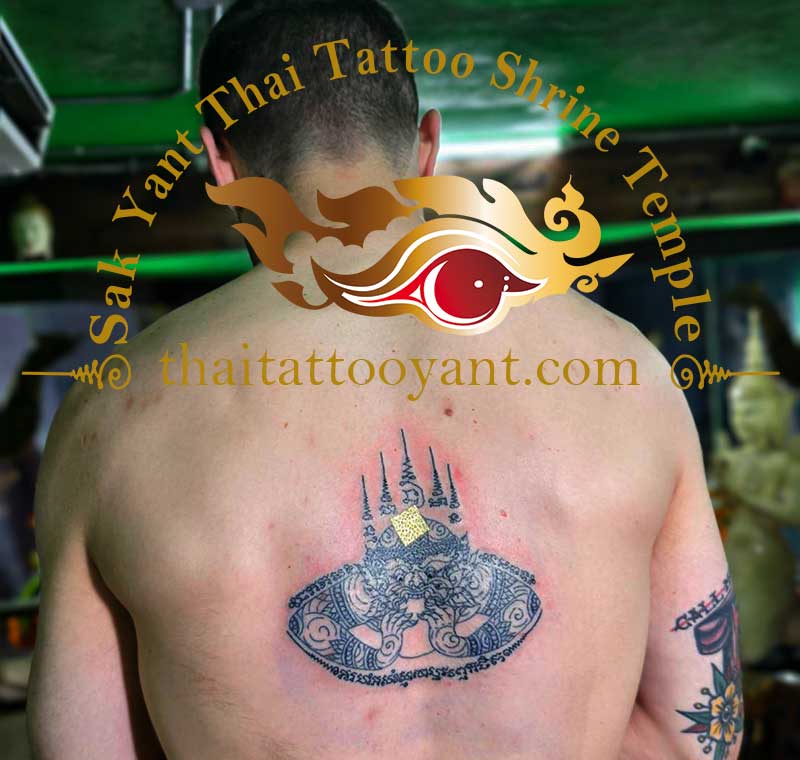 Rahu Moon God Thai Sak Yant Tattoo