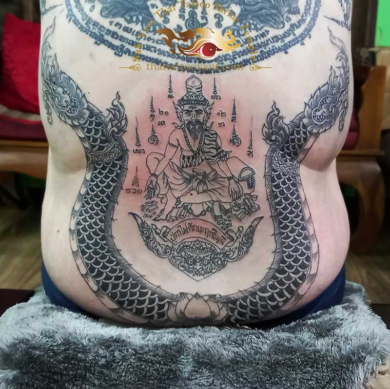 Ruesi and Naga Sak Yant Thai Tattoo Back Piece