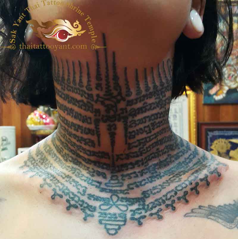 Neck Sak Yant Thai Tattoo
