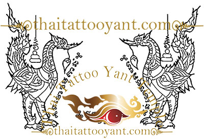 Pa Ya Hong Tong Twin Birds Bamboo Tattoo Thai Sak Yant