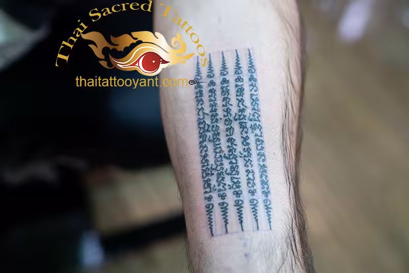 Sak Yant Tattoo Thailand Thai Tattoo Hah Taew 5 lines