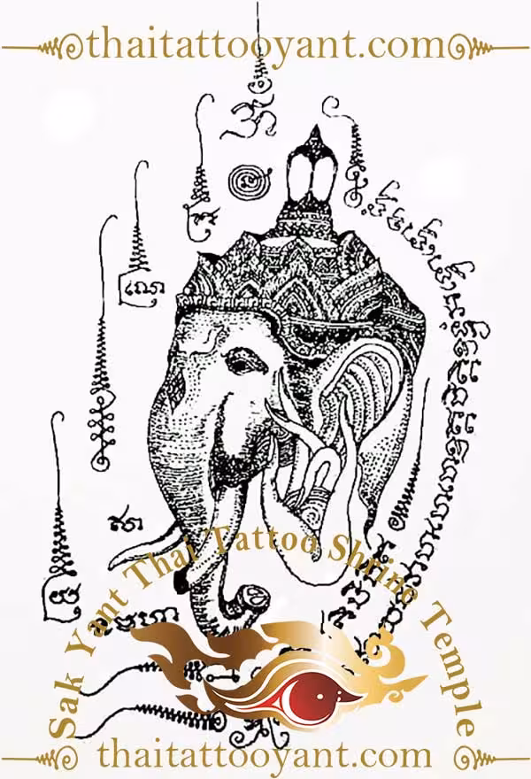 Ganesh Head Sak Yant Thai Tattoo