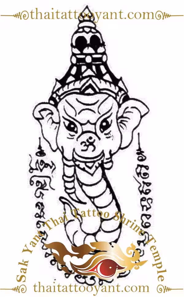 Ganesh Head Sak Yant Thai Tattoo