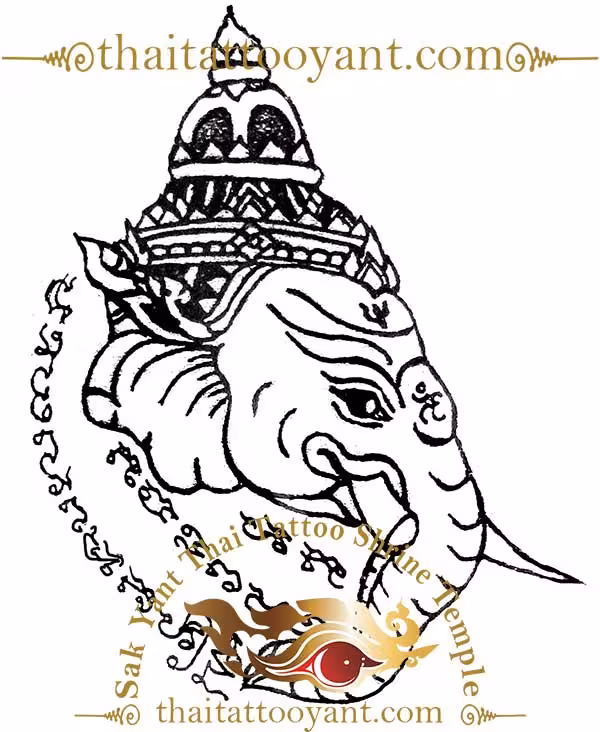 Ganesh Head Thai Tattoo Sak Yant