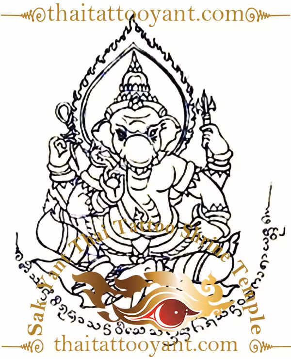 Ganesh Thai Sak Yant Tattoo Design