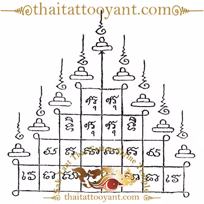 Gao Yord 9 Spires Thai Tattoo Sak Yant Design