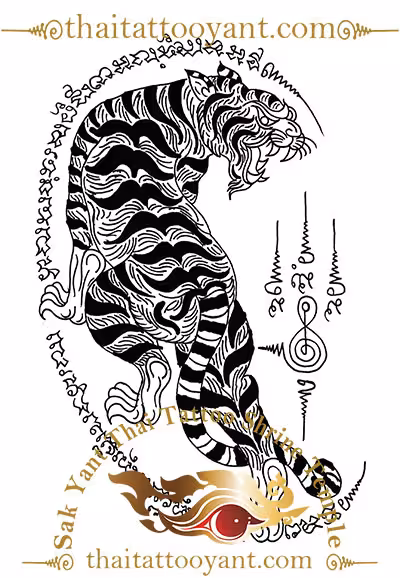 Sak Yant Tiger Looking Back
