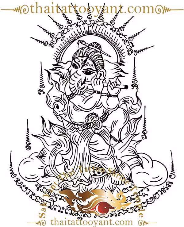 Thai Sak Yant Ganesh Tattoo Design