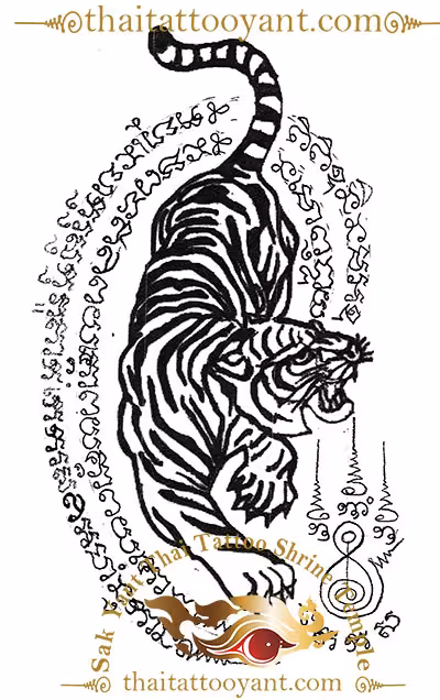 Sak Yant Tiger Looking Down