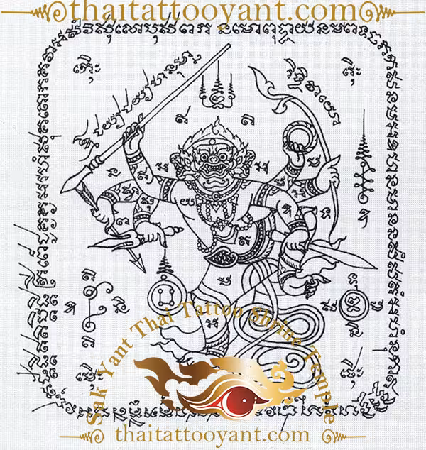 Hanuman Dancing Thai Sak Yant Tattoo